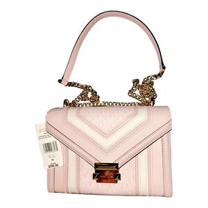 Michael Kors Whitney Medium Flap Shoulder Bag Powder Blush Pink Multi